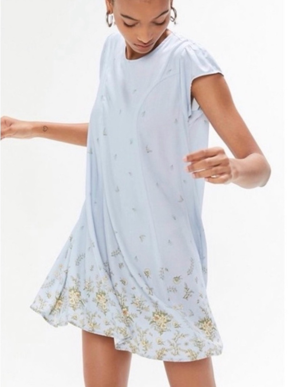 Urban Outfitters Light Blue Floral Mini Dress